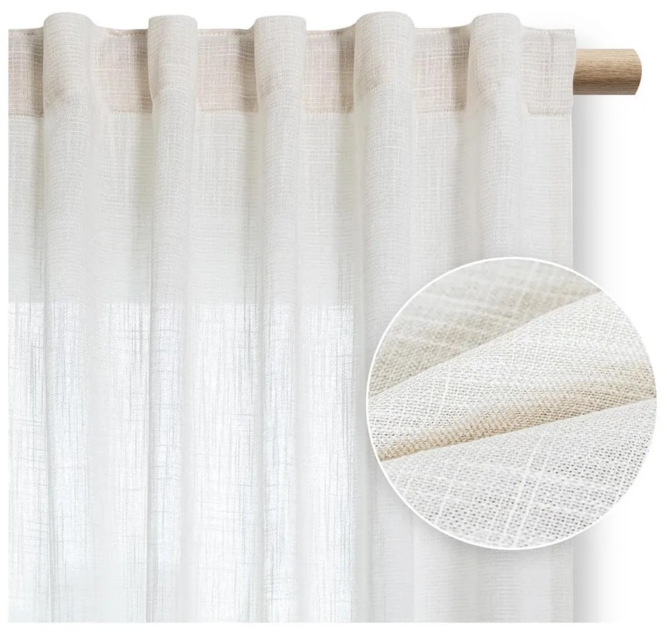 Krémszínű függöny 140x250 cm Valeta – Restilo