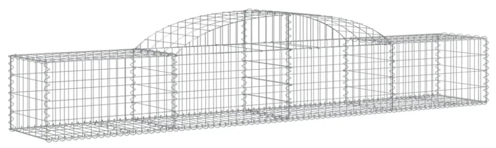 8 db íves horganyzott vas gabion kosár 300x50x40/60 cm