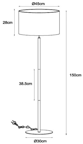 Lucide 45709/81/30 - Állólámpa MAYA 1xE27/40W/230V fekete