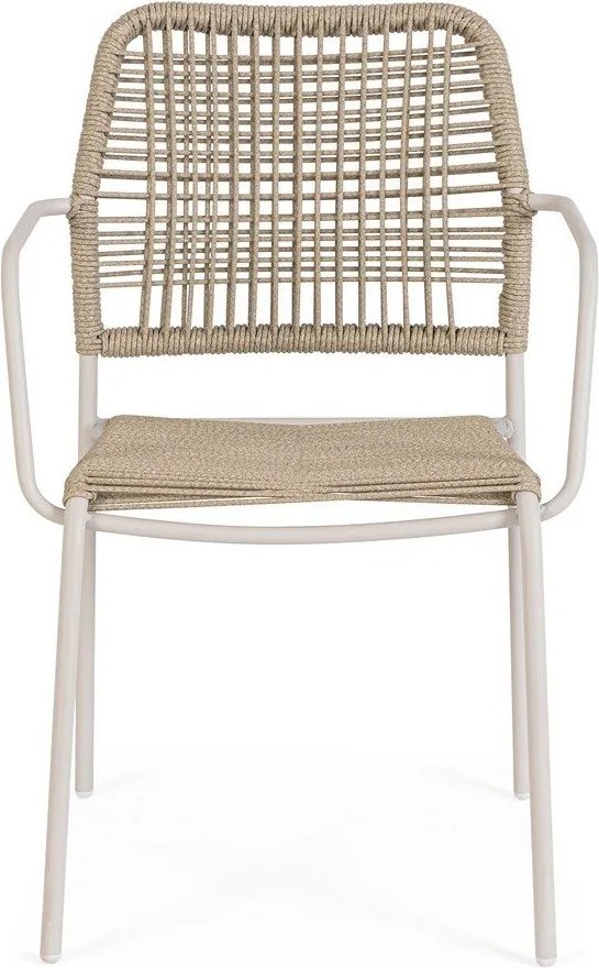 Bézs-natúr színű fém kerti szék Jable – Bizzotto