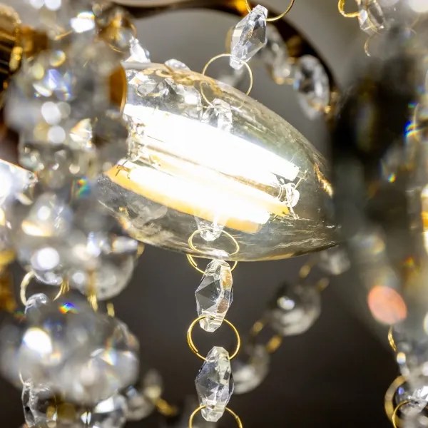 Brilagi - Felületre szerelhető csillár CRYSTAL 6xE14/60W/230V arany