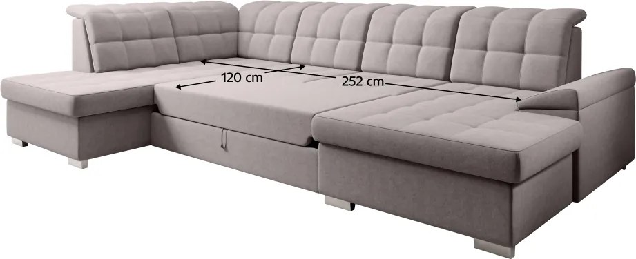 Kinyitható ülőgarnitúra, szürkésbézs Taupe, balos, OREO U