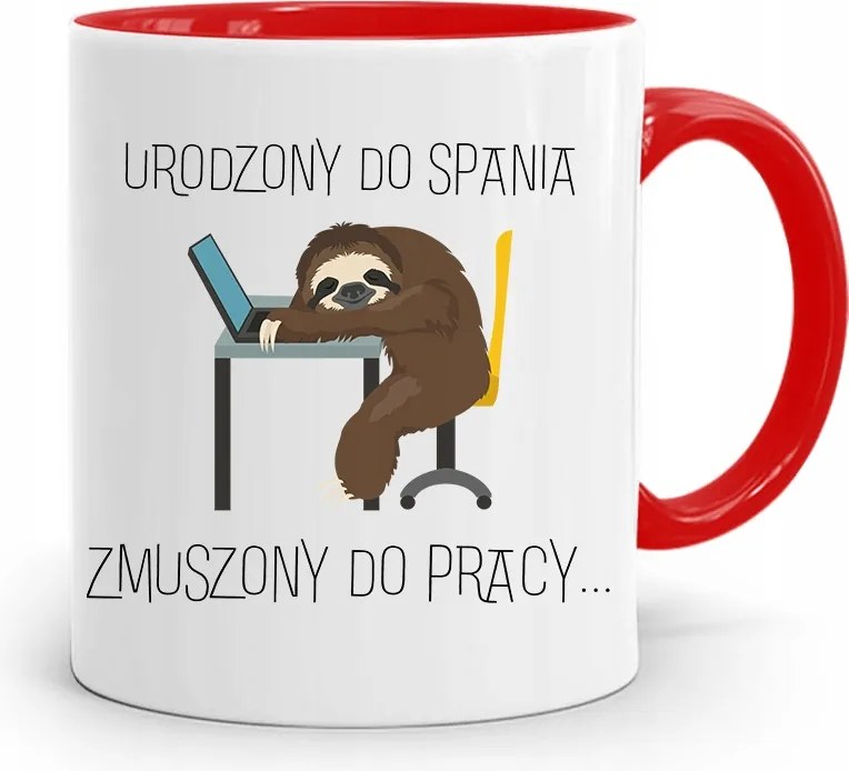 Piros Vicces Bögre Született Alváshoz, fényképes nyomtatással