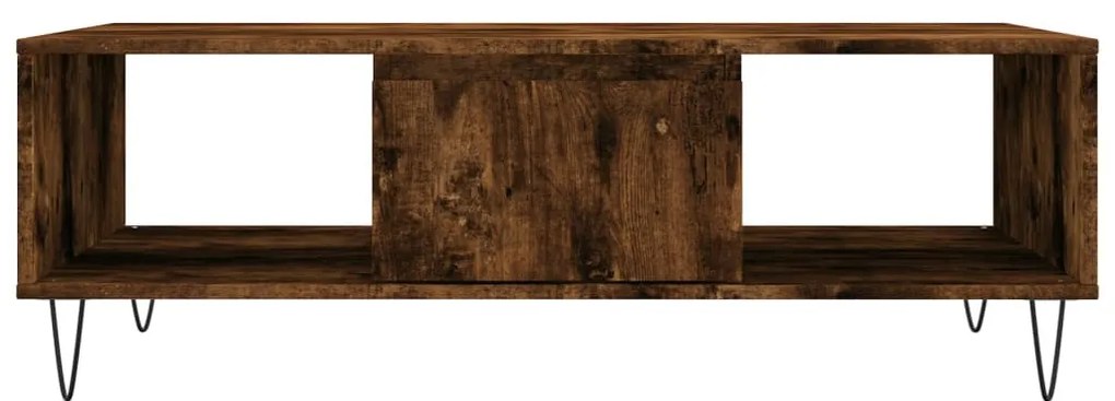 Füstös tölgy színű szerelt fa dohányzóasztal 104x60x35 cm