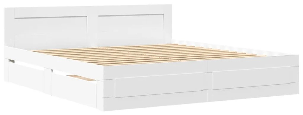fehér ágykeret fejtámlával matrac nélkül 200x200 cm