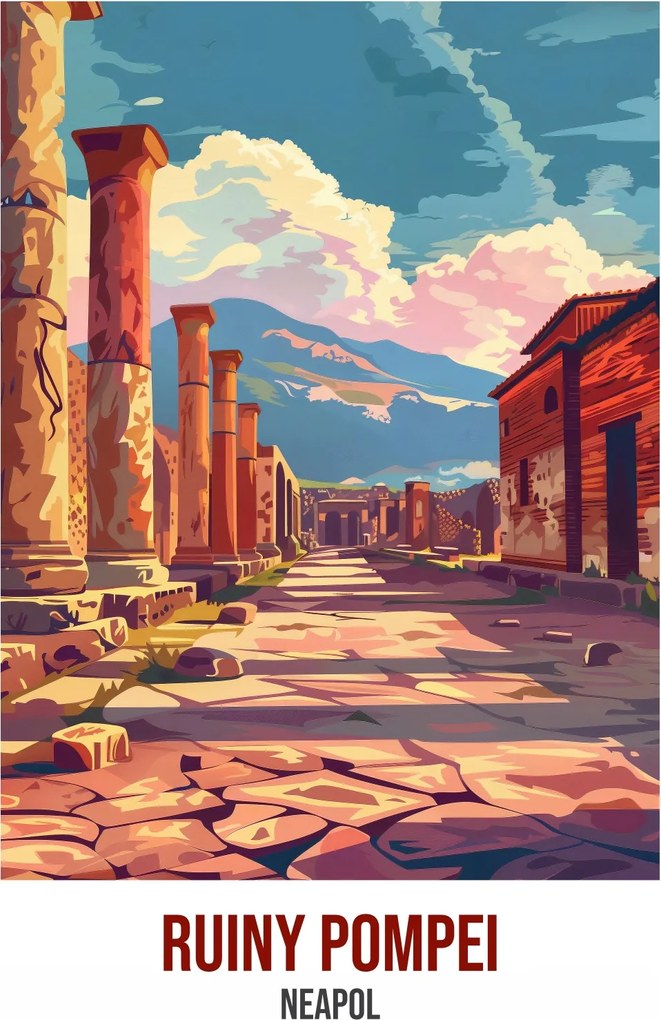 Poszter 15x20cm Pompei romjai