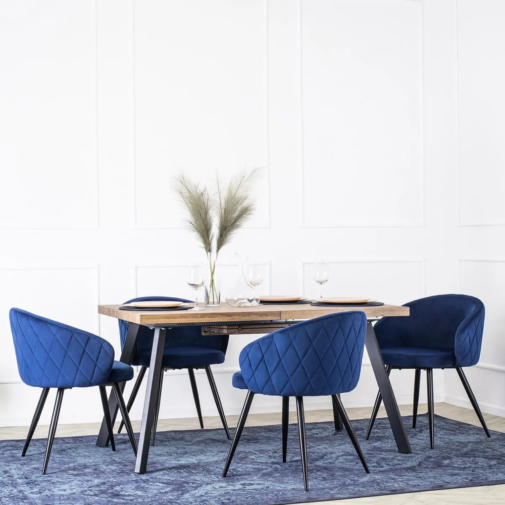 Elegáns Étkezőszék Sötétkék Bársony Kárpittal. ADELE