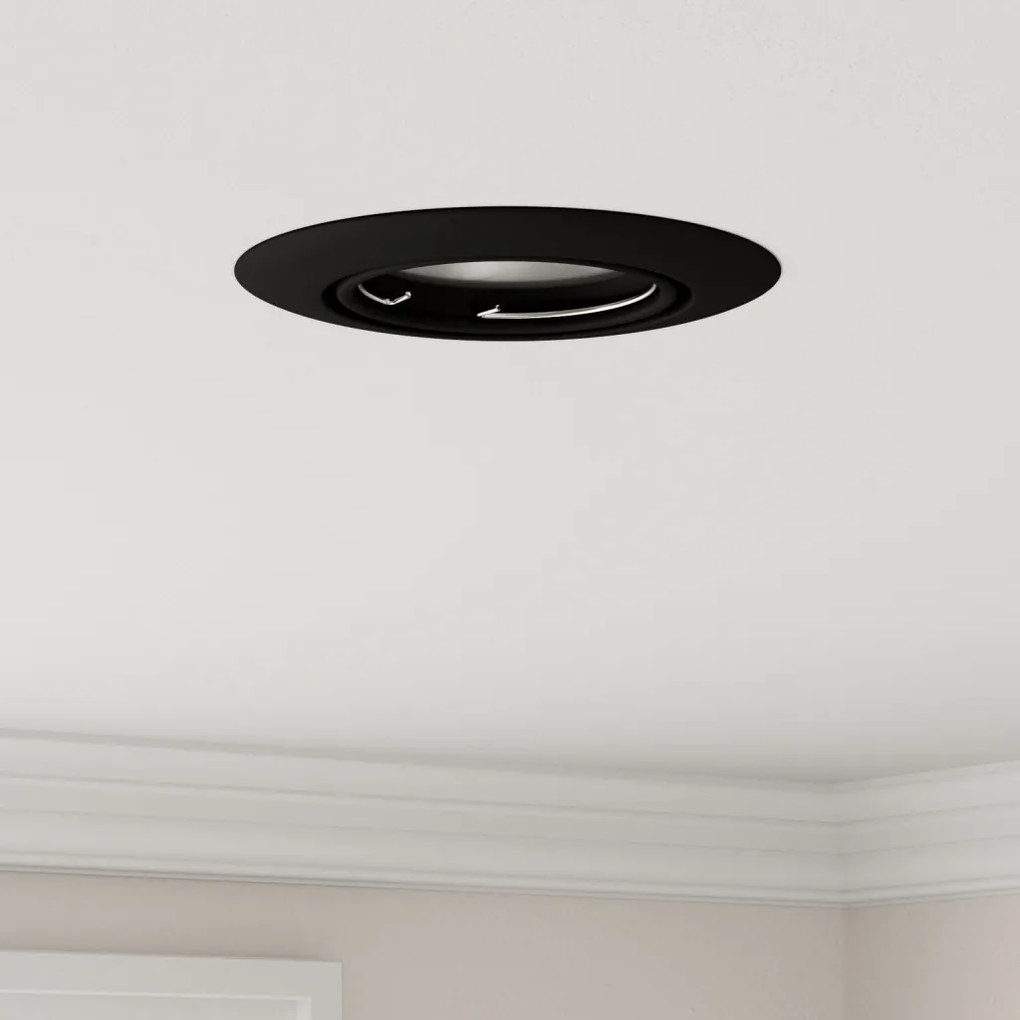 Beépített Spotlámpák 24 db Kerek GU10 Fekete Ø90 mm Acél