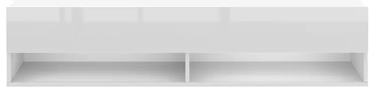 TV szekrény 140 cm fehér matt / fehér magasfény színkombinációban – DERBY