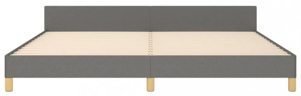 sötétszürke szövet ágykeret matrac nélkül 200 x 200 cm