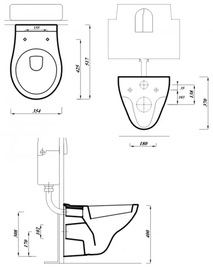 Roya Sydney 83W falba építhető WC tartály szett