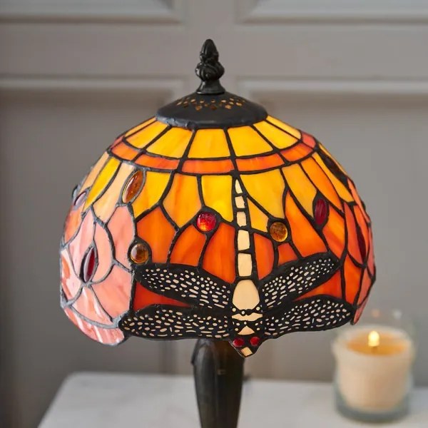 Endon 64091 - Tiffany DRAGONFLY asztali lámpa 1xE14/7W/230V, átmérő 20 cm