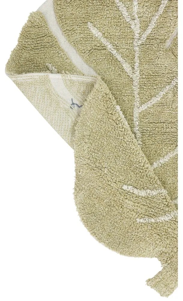 Khaki mosható kézi szövésű pamut gyerek szőnyeg 75x100 cm Mini Monstera Olive – Lorena Canals