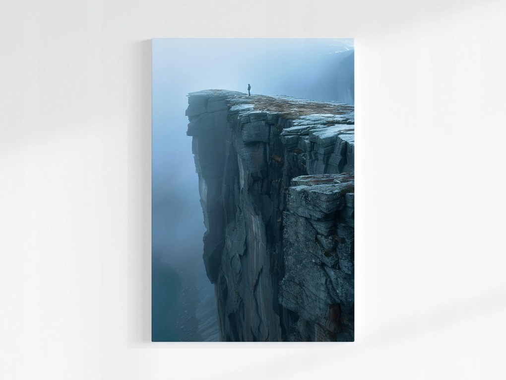 Vászonkép Canvas Szikla Fjord Norvégia Köd Hegyek Táj 80x120