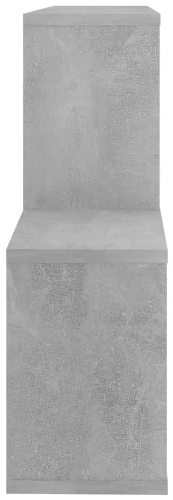 betonszürke szerelt fa fali polc 100 x 18 x 53 cm