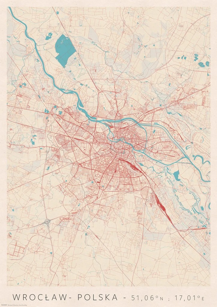 Boroszló várostérkép poszter A3 29,7x42 cm