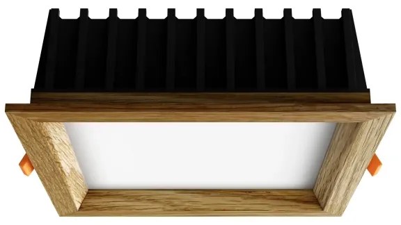 APLED - LED Lámpa SQUARE WOODLINE LED/12W/230V 4000K 17x17 cm tölgy tömör fa