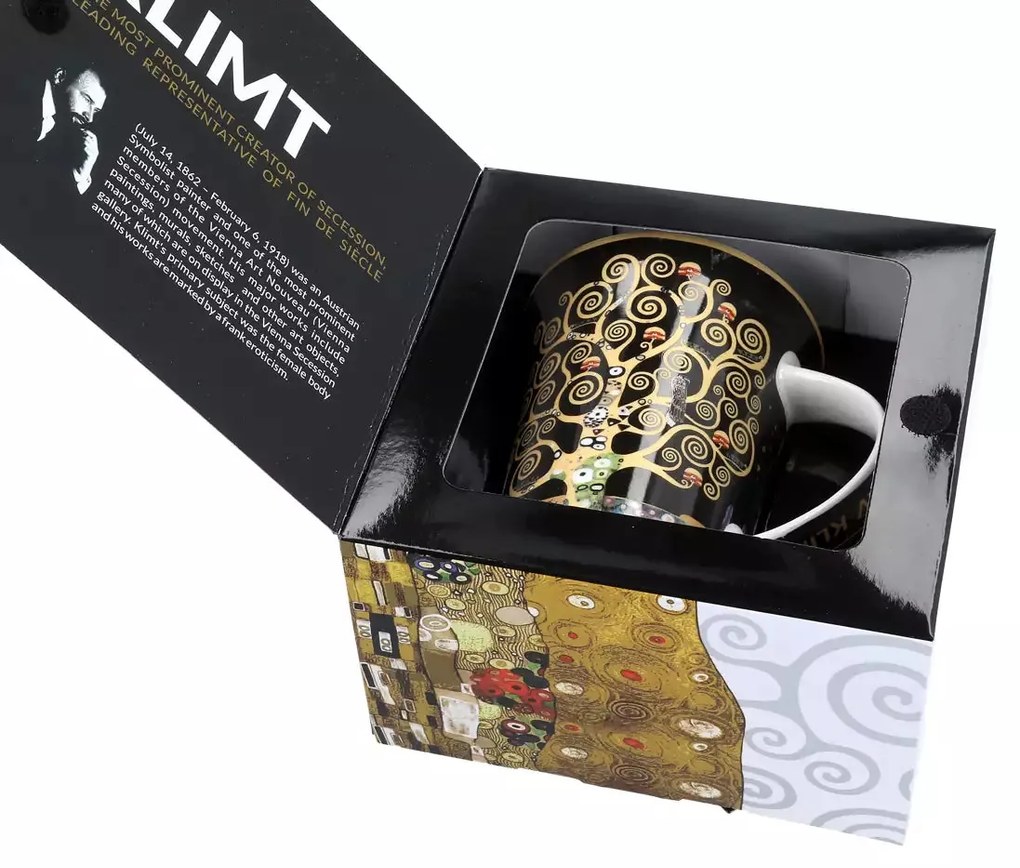 Klimt porcelán bögre díszdobozban 350 ml Életfa