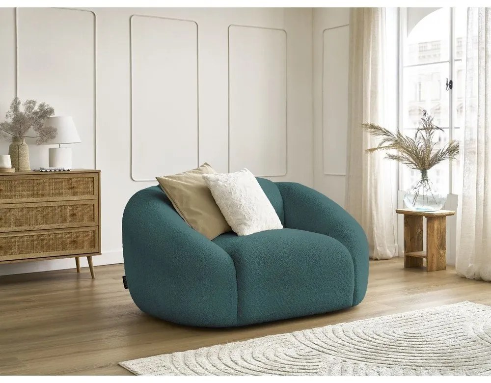 Türkiz buklé fotel Tina – Bobochic Paris