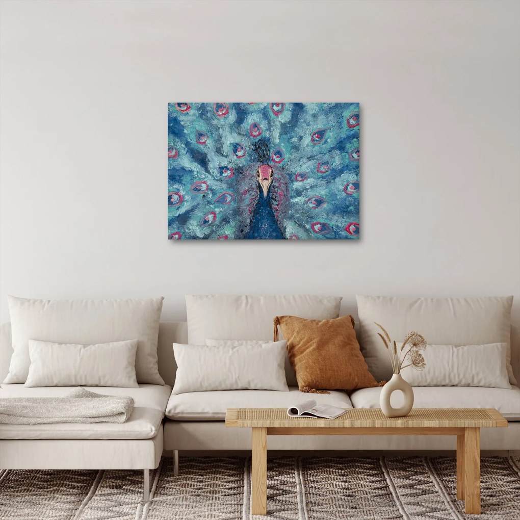Egy festett páva képe (70x50 cm)
