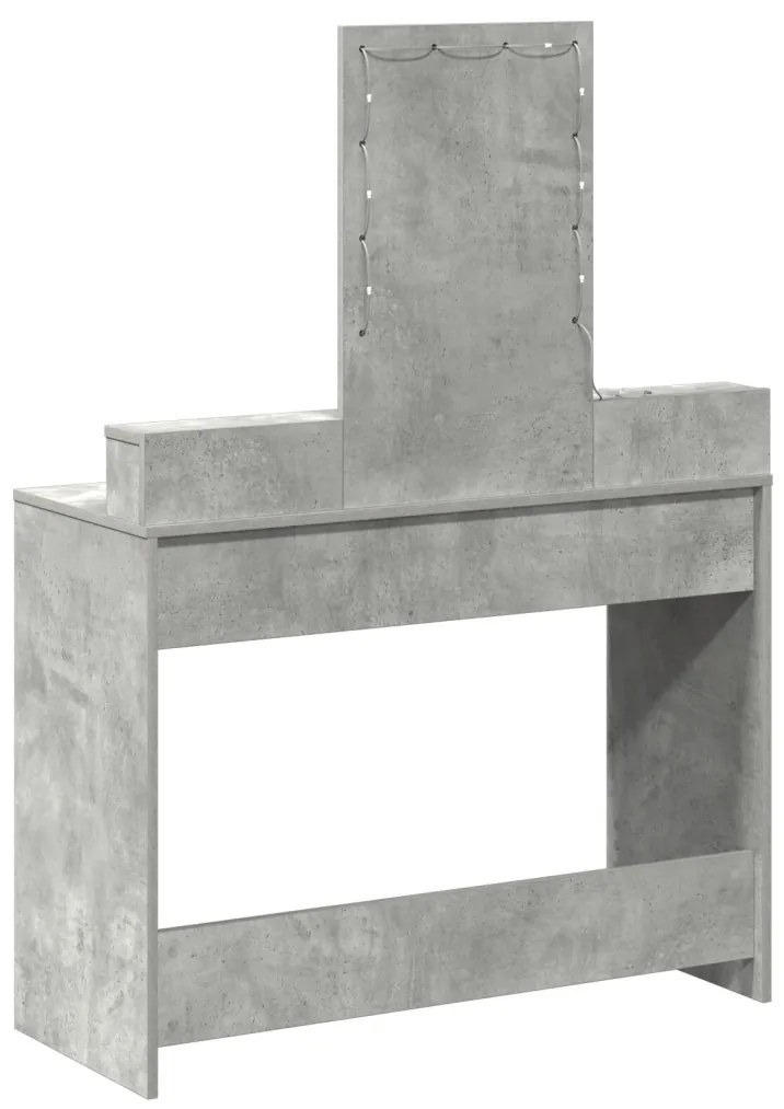 Sminktükör LED világítással Beton Szürke 100x41x140 cm