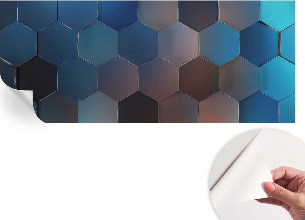 Fotótapéta Öntapadós tapéta a szobába Kék hexagonok 250x104 cm