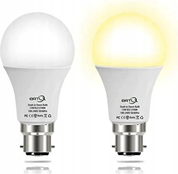 Brtlx Led izzók 12 W-os érzékelővel B22 2700K 2 db