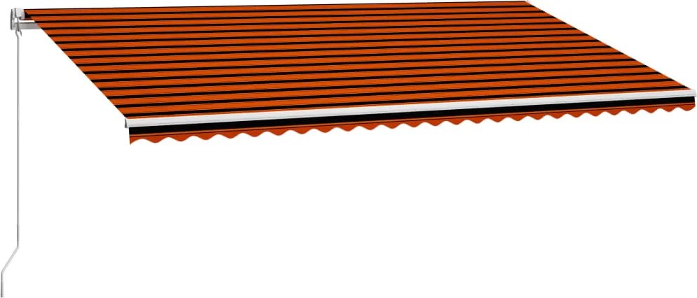 vidaXL narancssárga és barna kézzel kihúzható napellenző 600 x 300 cm