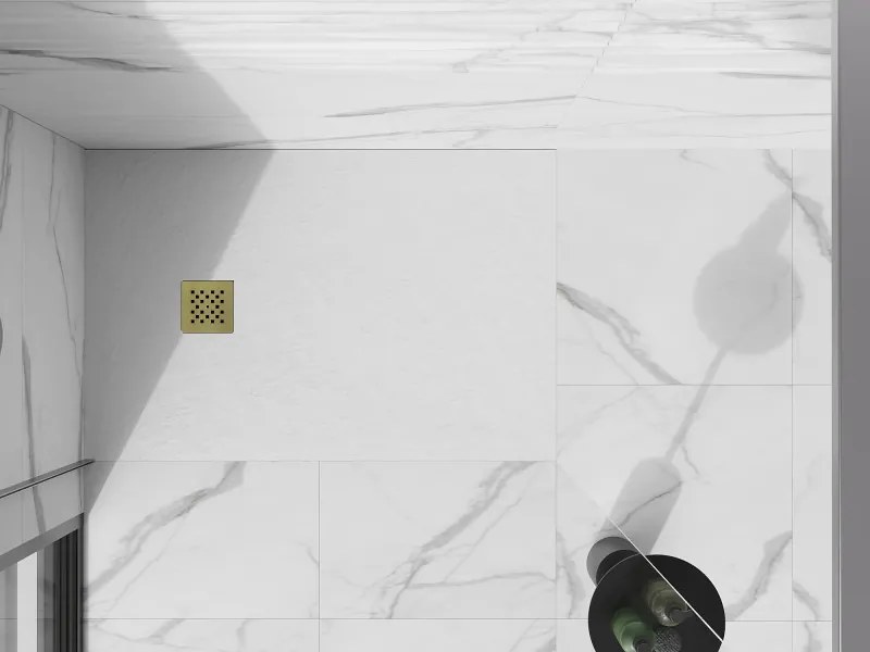 Mexen Stone+, szifon burkolat zuhanytálcához, arany fényes, 44910050