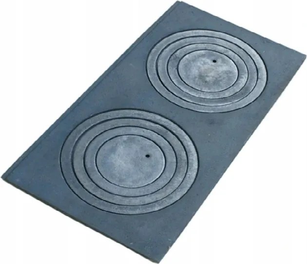 2 Lyukú Főzőlap 70X33CM Öntöttvas Tűzijáték Sütőlap