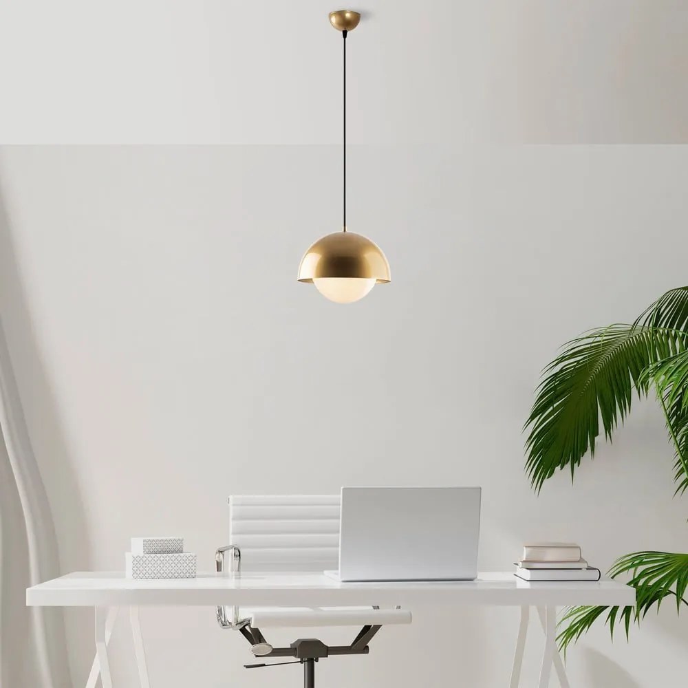 Aranyszínű függőlámpa üveg búrával ø 20 cm Camgoz – Opviq lights