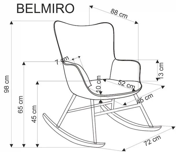 Szürke hinta szék BELMIRO