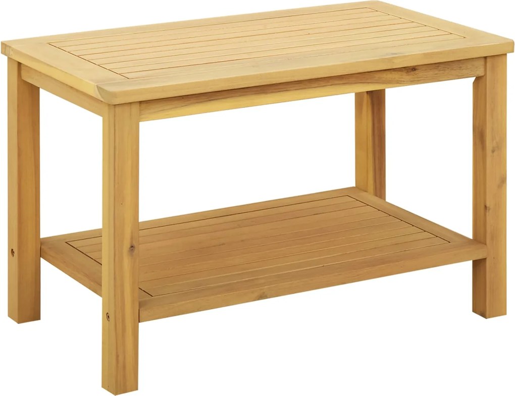 vidaXL Oldal asztal Olaj Természetes 70 x 40 x 45 cm Tömör Akácfa