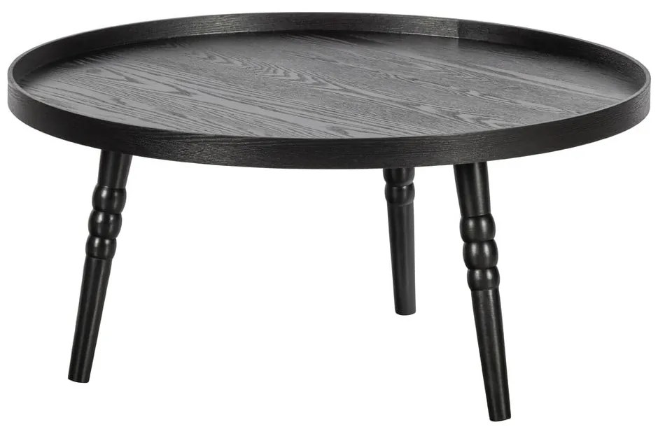 Ponto fekete dohányzóasztal, ø 75 cm - WOOOD
