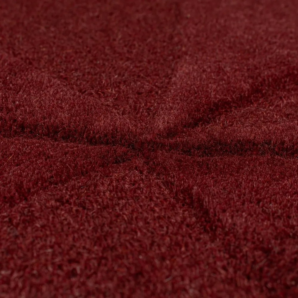 Borvörös kézi szövésű gyapjú kerek szőnyeg ø 160 cm Shard Red – Flair Rugs