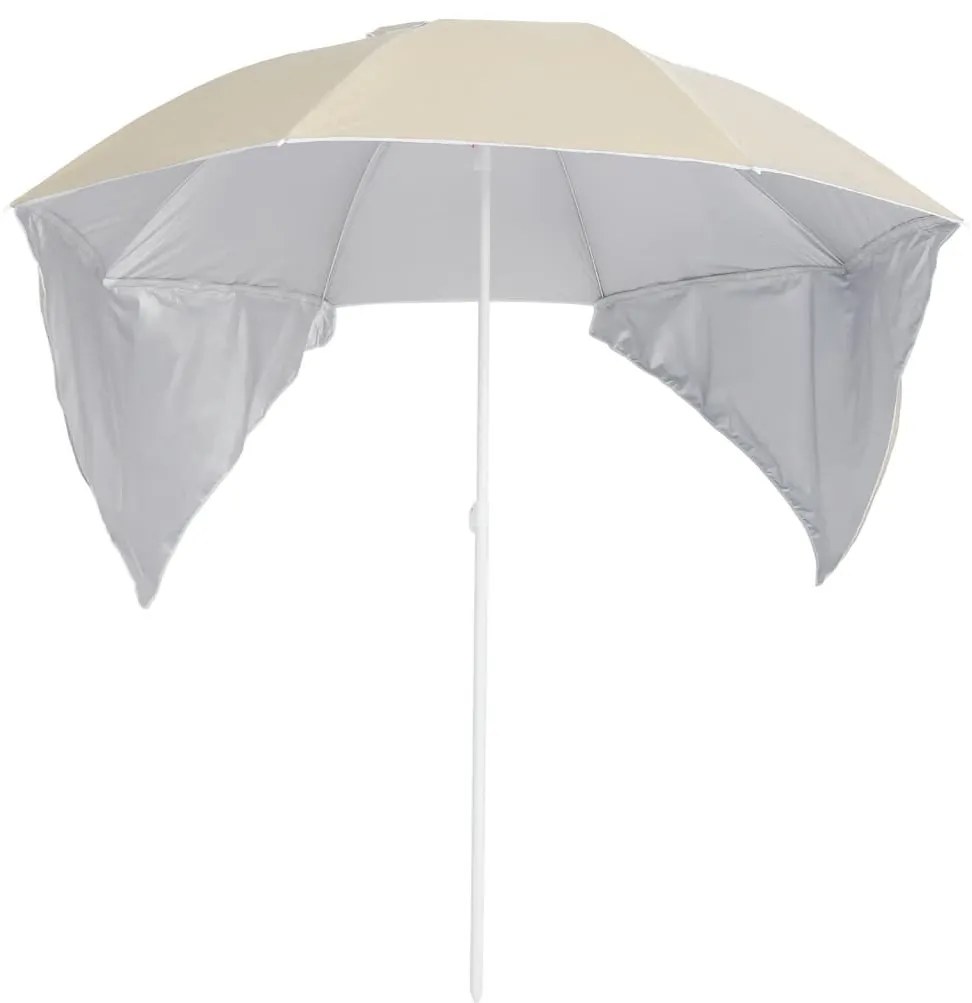 Homokszínű strandnapernyő oldalfalakkal 215 cm