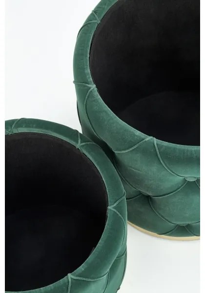 KÉSZLET 2x Taburet POLLY átm. 40/44 cm zöld/arany