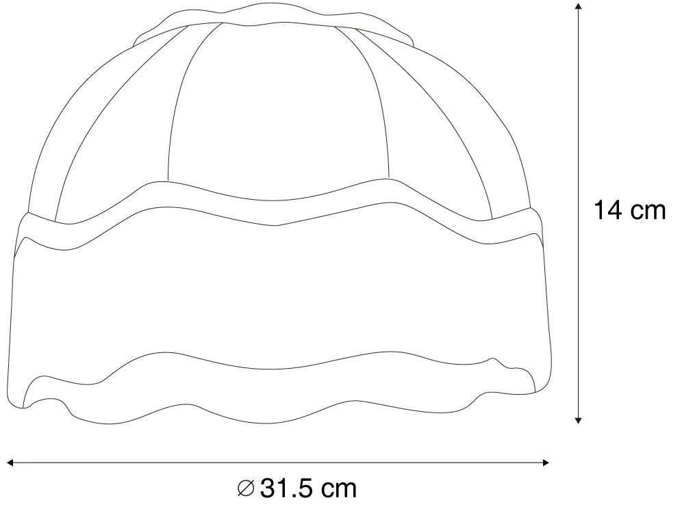 Szövet lámpaernyő virágmintával, fehér belsővel 31,5/15/14 - Heritage