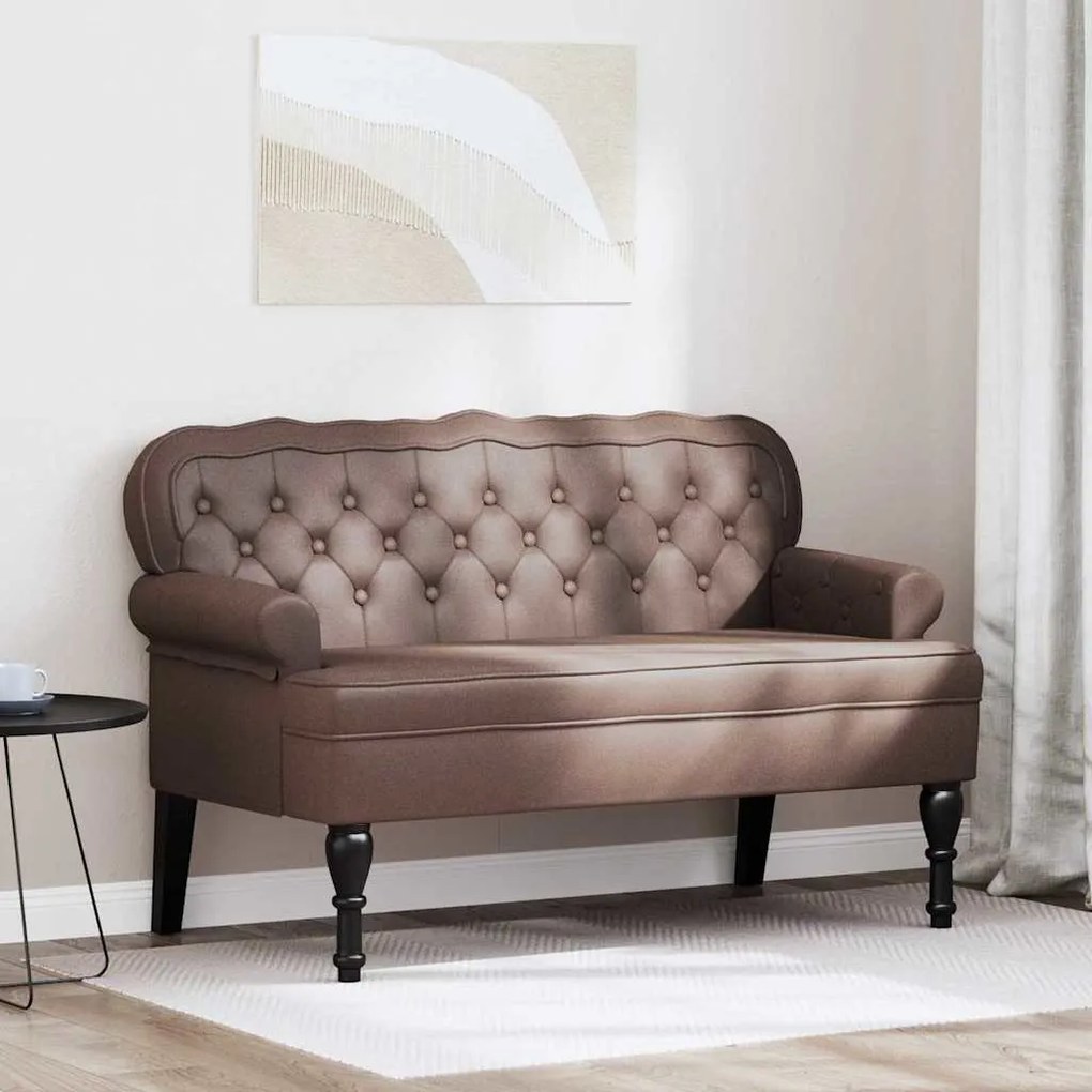 Chesterfield Pad Barna 119.5 x 64.5 x 75 cm Műbőr
