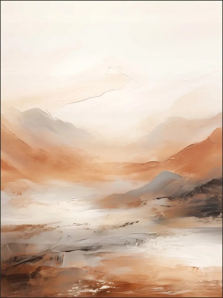 Természet művészet poszter A2 42x59,4cm absztrakt barna hegy kép szoba #578