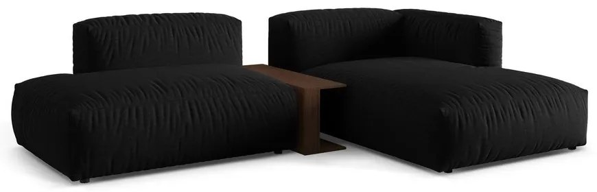 Fekete moduláris sarokkanapé (jobb oldali) Martina – Micadoni Home