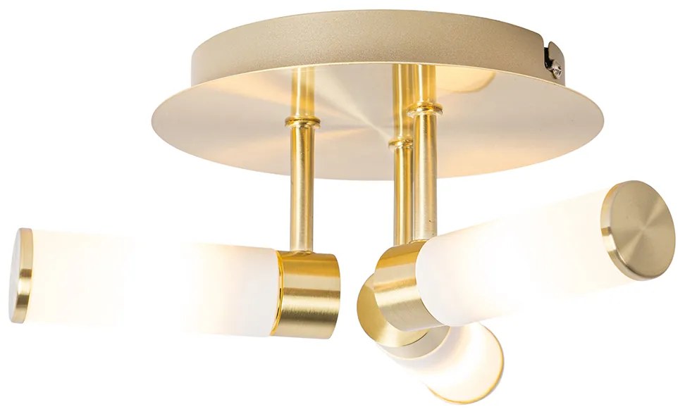 Modern fürdőszobai mennyezeti lámpa sárgarézzel 3 lámpás IP44 - Bath