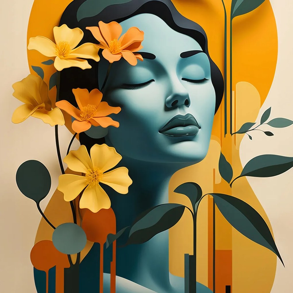 Poszter 60x60cm Virágos meditáció