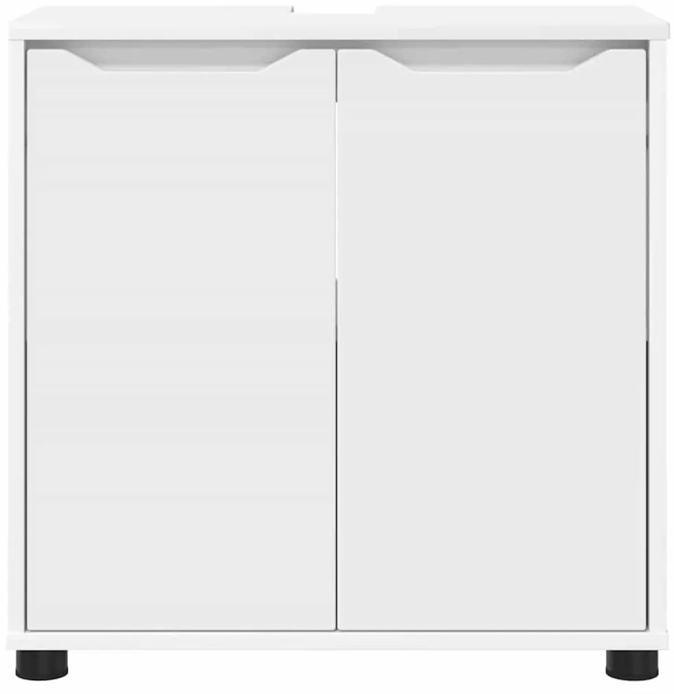 Fürdőszoba mosdószekrény ajtóval Fehér 60 x 30 x 60 cm Faanyag