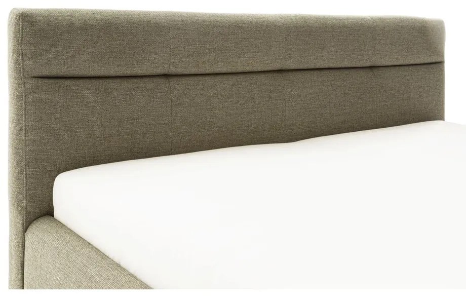 Zöld kárpitozott franciaágy tárolóhellyel és ágyráccsal 160x200 cm Lotte - Meise Möbel