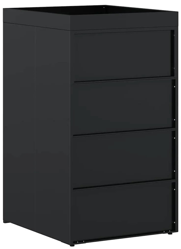 Kukás Tároló Virágzó Tetővel Egyszemélyes 240L Kukához Fekete