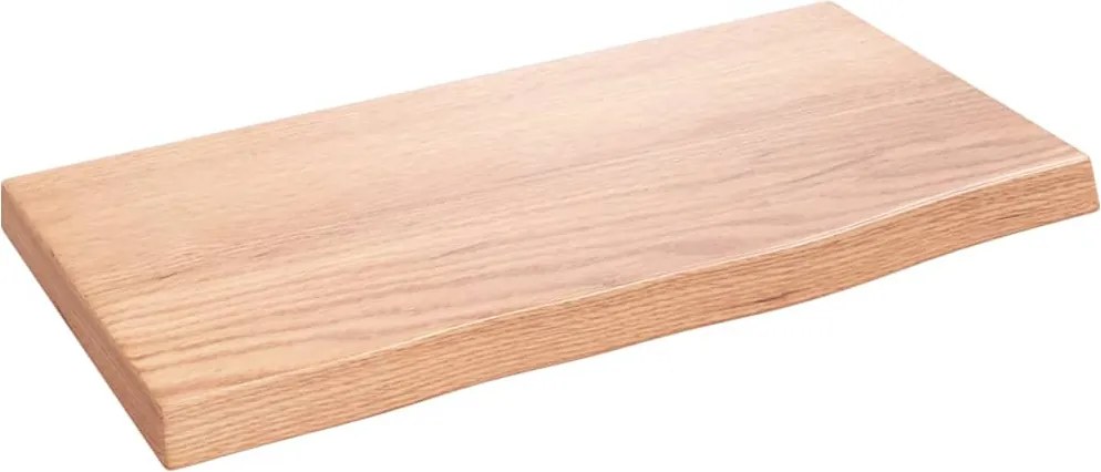 vidaXL világosbarna kezelt tömör tölgyfa fali polc 40x20x2 cm