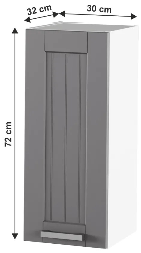 Felső konyhaszekrény Janne Typ 2 (sötétszürke + fehér). 1021184