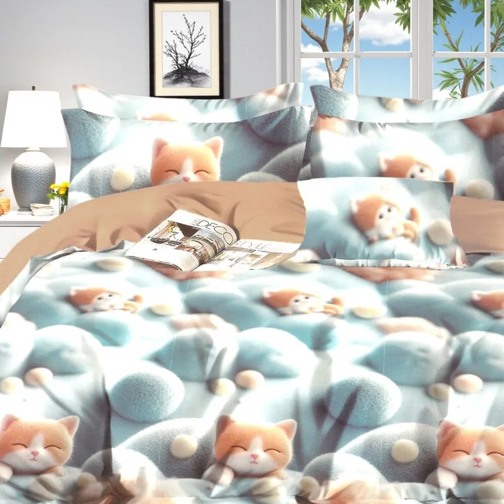 Gyerek ágyneműhuzat NINO KITTY 100x140 cm