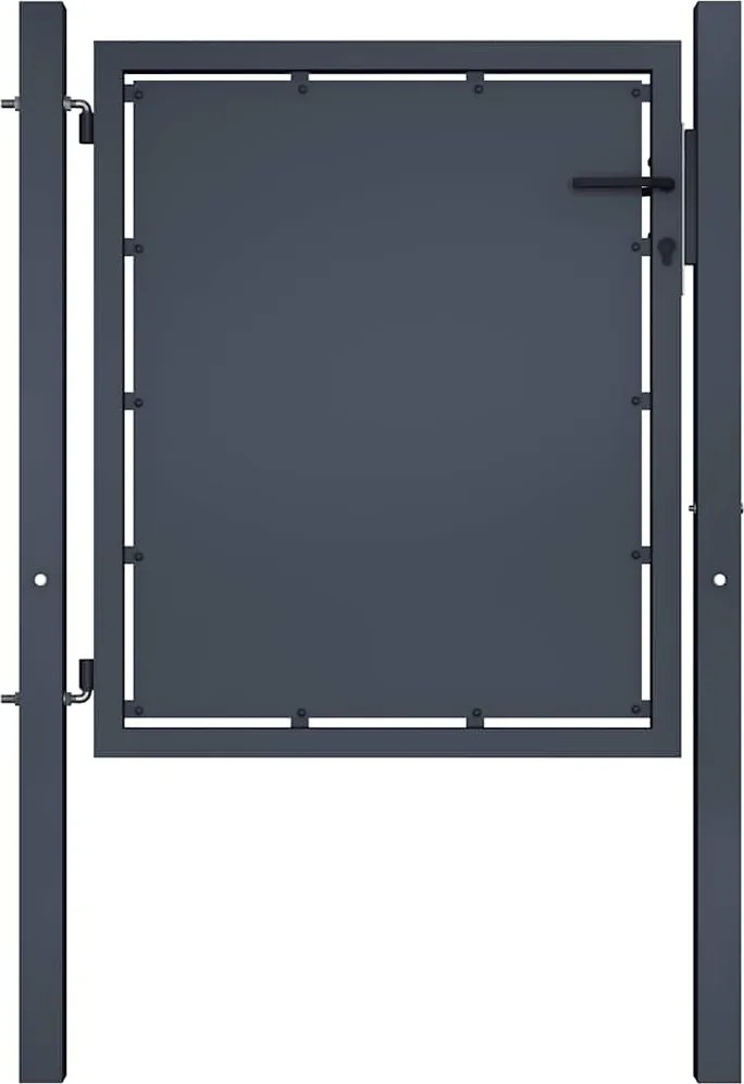 vidaXL antracit színű acél kerti kapu 100 x 75 cm